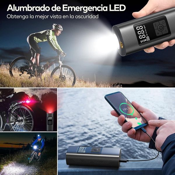 INFLADOR  DE LLANTAS .MULTIFUNCIONAL PRO Y POWER BANK 🔥🚗🏍2024