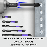 Brocas de destornillador magnéticas, antideslizantes, a prueba de golpes, Phillips, de impacto