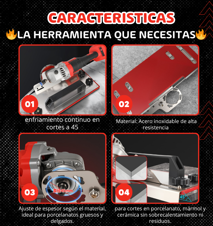 Adaptador PRO de 45° para Amoladora con Sistema de Agua – Corte Biselado Preciso y Refrigerado