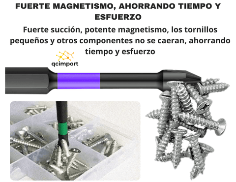 Brocas de destornillador magnéticas, antideslizantes, a prueba de golpes, Phillips, de impacto