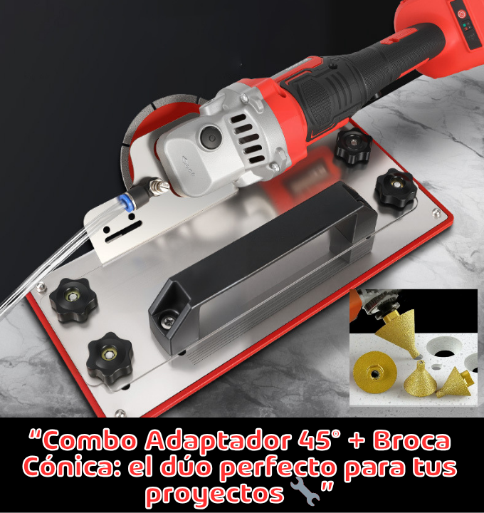 Adaptador PRO de 45° para Amoladora con Sistema de Agua – Corte Biselado Preciso y Refrigerado
